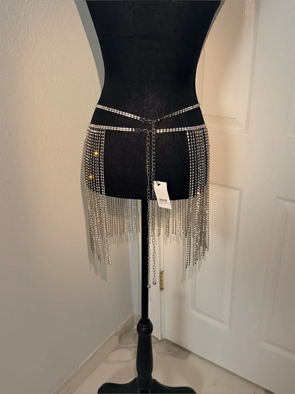 Rhinestone Fringe Crystal Hip Chain Skirt